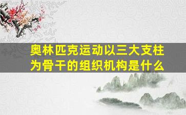 奥林匹克运动以三大支柱为骨干的组织机构是什么