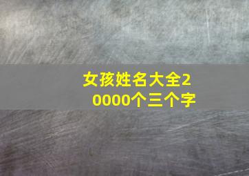 女孩姓名大全20000个三个字