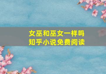 女巫和巫女一样吗知乎小说免费阅读