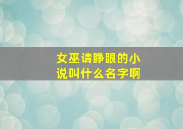 女巫请睁眼的小说叫什么名字啊