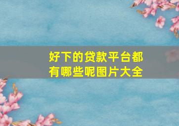 好下的贷款平台都有哪些呢图片大全