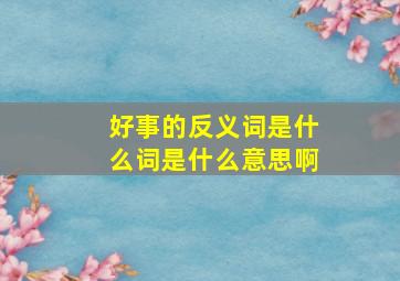 好事的反义词是什么词是什么意思啊