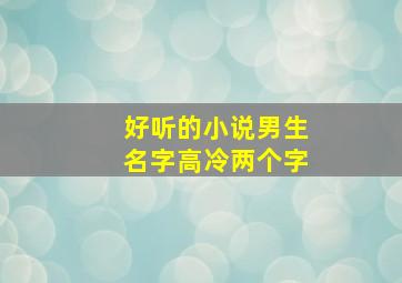 好听的小说男生名字高冷两个字