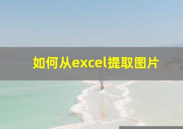 如何从excel提取图片