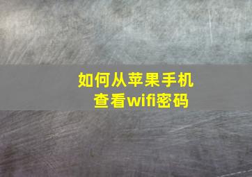 如何从苹果手机查看wifi密码