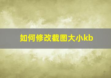 如何修改截图大小kb