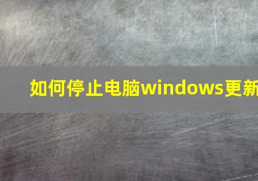 如何停止电脑windows更新