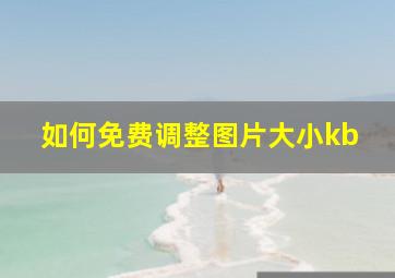 如何免费调整图片大小kb