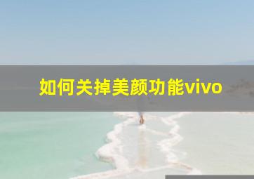 如何关掉美颜功能vivo