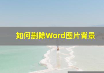 如何删除Word图片背景