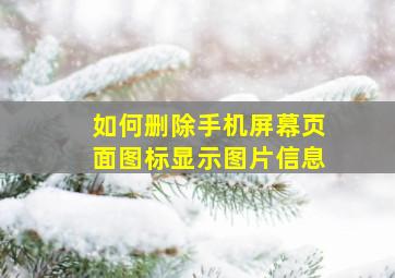 如何删除手机屏幕页面图标显示图片信息