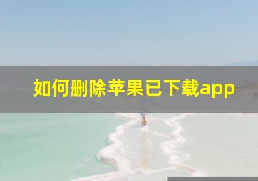 如何删除苹果已下载app