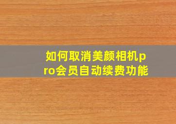 如何取消美颜相机pro会员自动续费功能