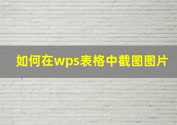 如何在wps表格中截图图片