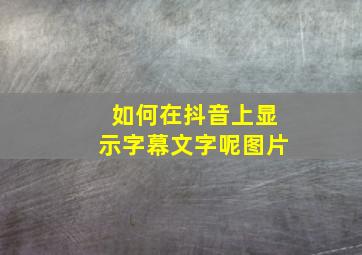 如何在抖音上显示字幕文字呢图片