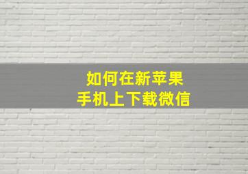 如何在新苹果手机上下载微信