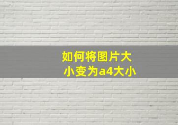 如何将图片大小变为a4大小