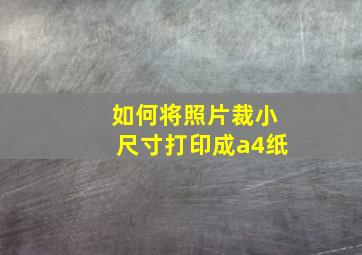 如何将照片裁小尺寸打印成a4纸