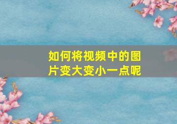 如何将视频中的图片变大变小一点呢