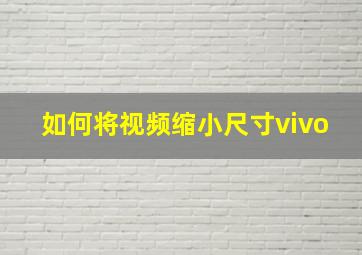 如何将视频缩小尺寸vivo