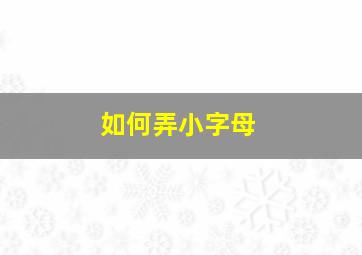 如何弄小字母