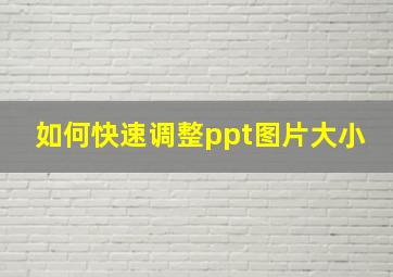 如何快速调整ppt图片大小