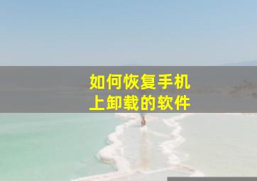 如何恢复手机上卸载的软件