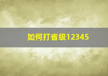 如何打省级12345