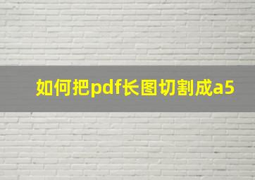 如何把pdf长图切割成a5