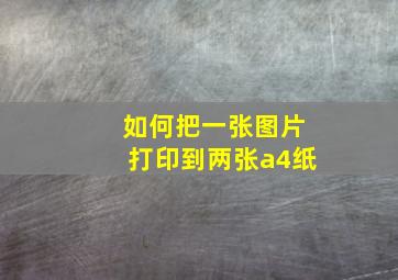 如何把一张图片打印到两张a4纸