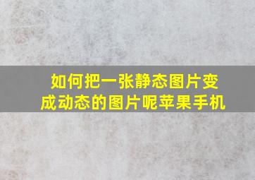 如何把一张静态图片变成动态的图片呢苹果手机