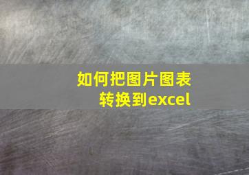 如何把图片图表转换到excel