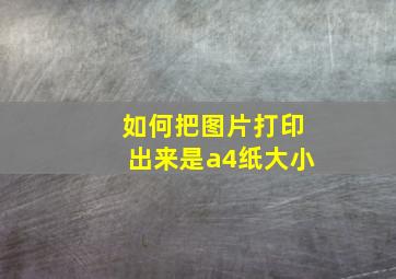 如何把图片打印出来是a4纸大小