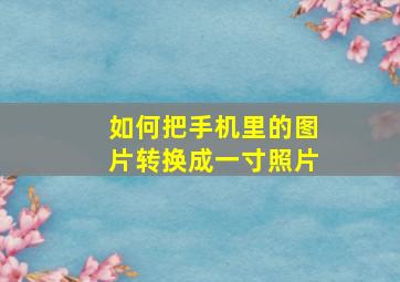 如何把手机里的图片转换成一寸照片