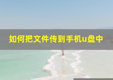 如何把文件传到手机u盘中