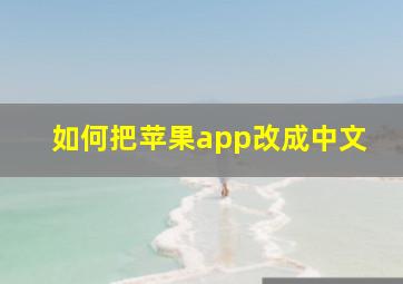 如何把苹果app改成中文