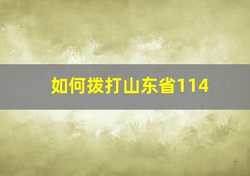 如何拨打山东省114