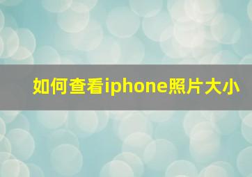 如何查看iphone照片大小