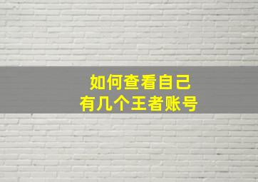 如何查看自己有几个王者账号