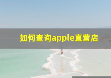 如何查询apple直营店