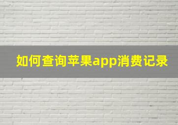 如何查询苹果app消费记录