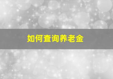 如何査询养老金