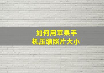 如何用苹果手机压缩照片大小