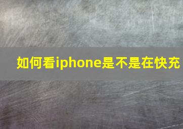 如何看iphone是不是在快充