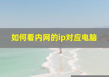 如何看内网的ip对应电脑