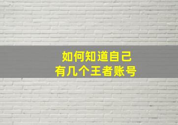 如何知道自己有几个王者账号