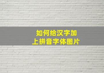 如何给汉字加上拼音字体图片