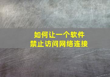 如何让一个软件禁止访问网络连接