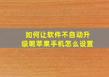 如何让软件不自动升级呢苹果手机怎么设置