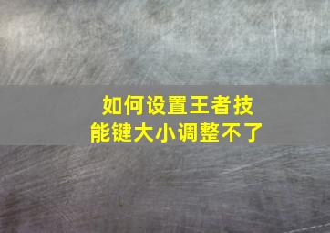 如何设置王者技能键大小调整不了